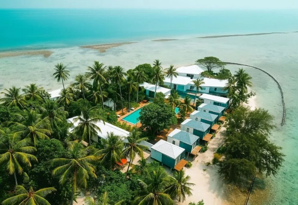 Reina aerial perspective over Jakarta Bay